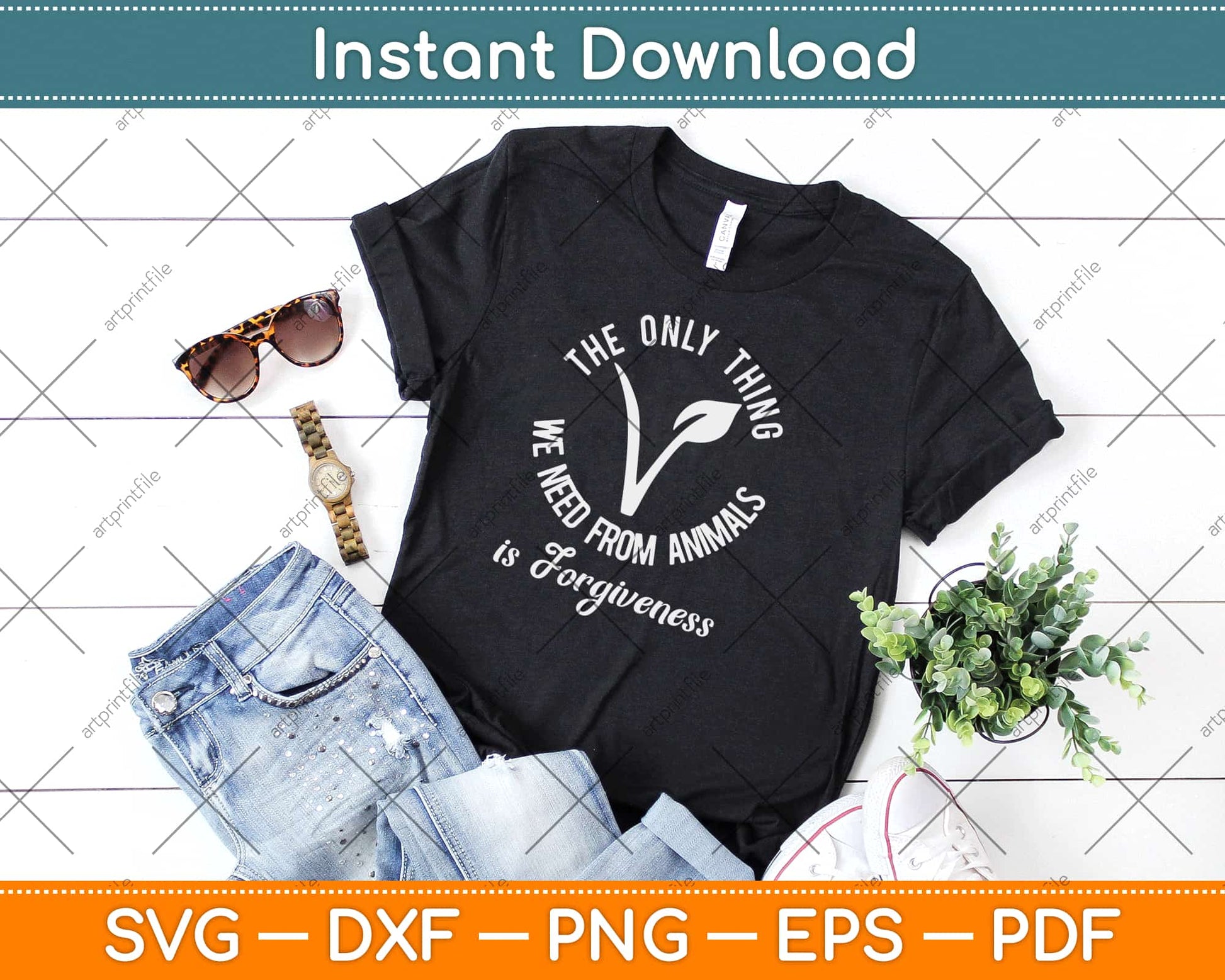 Vegan Design Gift For Animal Rights and Meatless Veganism Svg Png Dxf Cutting File