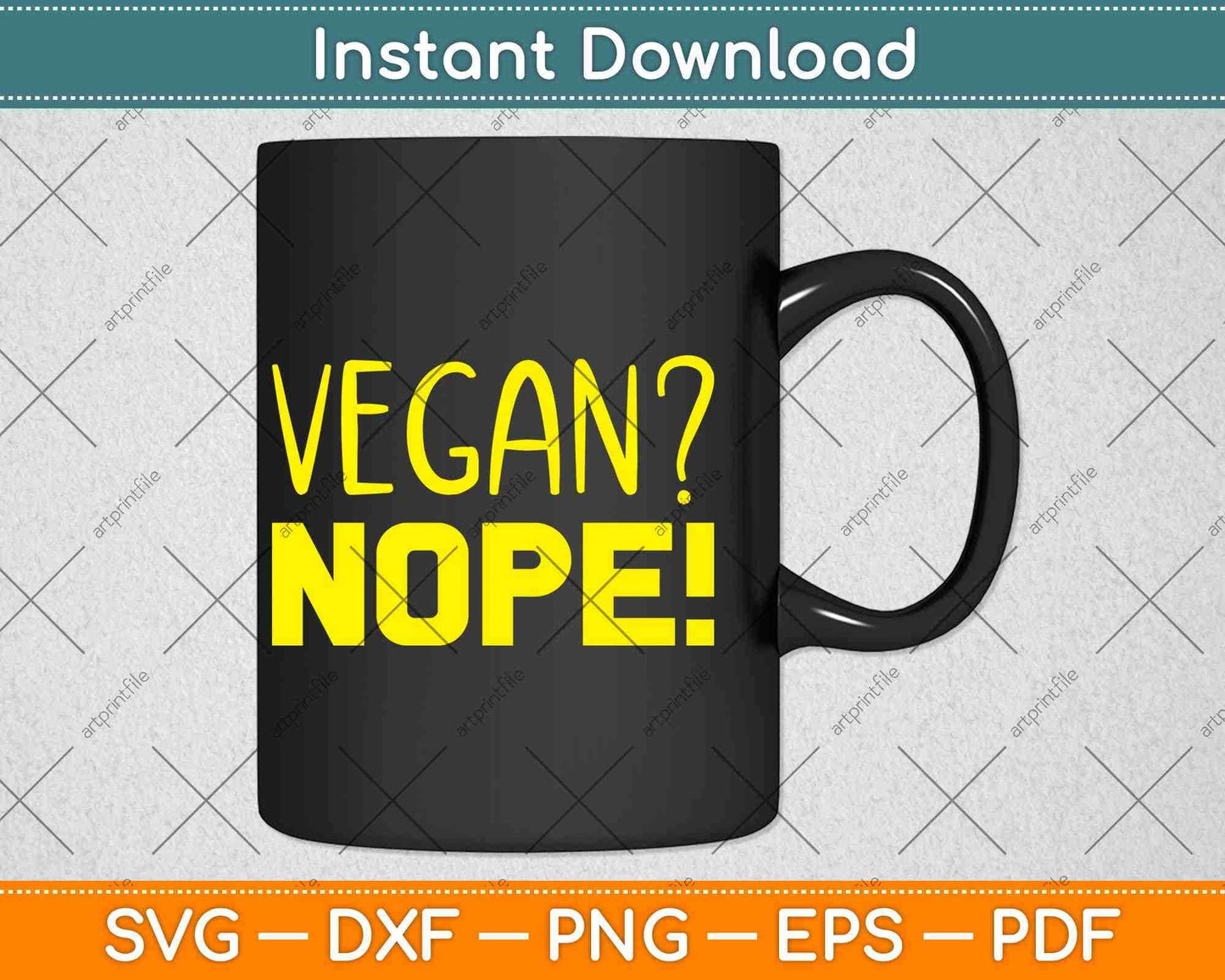 Vegan Nope! Keto Diet Svg Design Cricut Printable Cutting Files