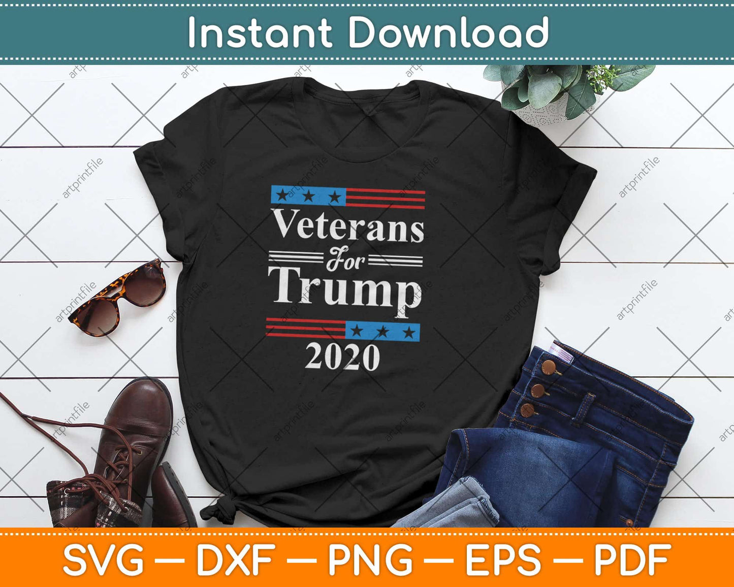 Veterans For Trump 2020 USA Flag Reelect Republican Svg Design Cricut Cutting Files