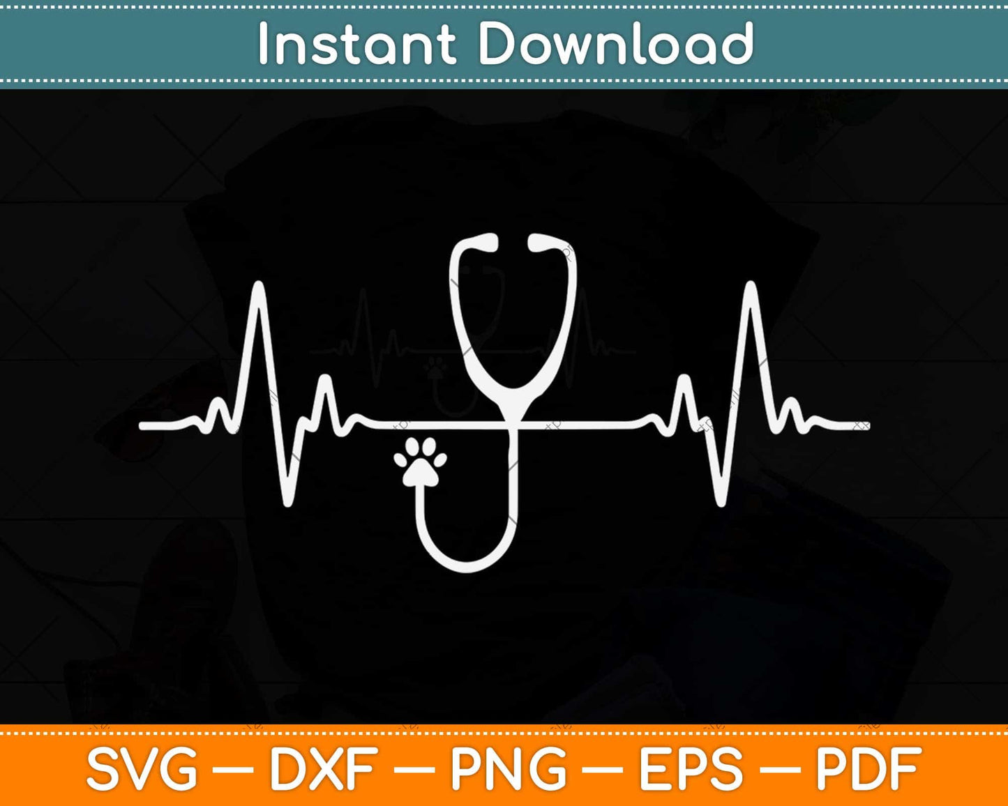 Veterinary Medicine Heartbeat Svg Png Dxf Digital Cutting File