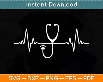Veterinary Medicine Heartbeat Svg Png Dxf Digital Cutting File