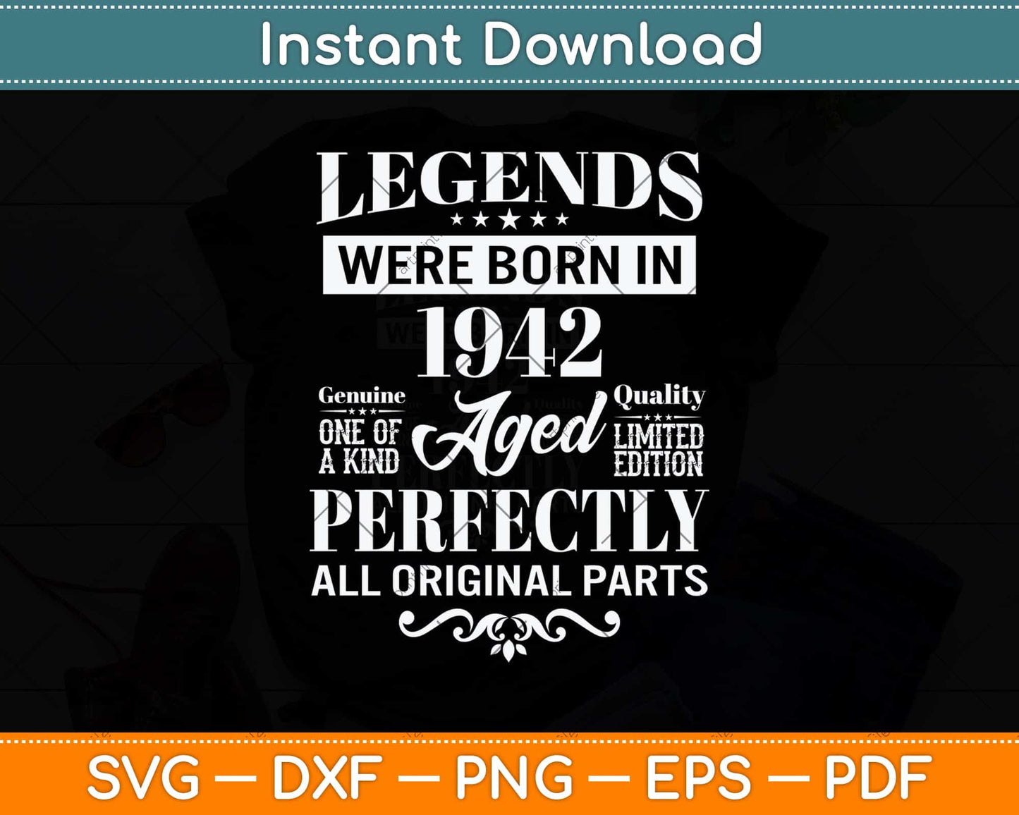 Vintage 1942 Funny 80 Years Old Men And Women 80th Birthday Svg Png Dxf Cutting File