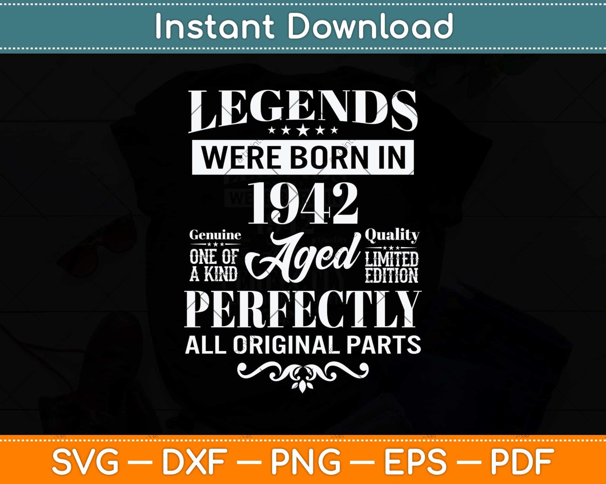Vintage 1942 Funny 80 Years Old Men And Women 80th Birthday Svg Png Dxf Cutting File