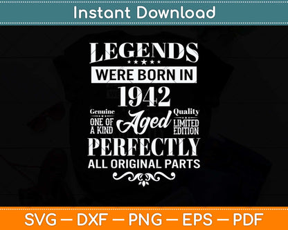 Vintage 1942 Funny 80 Years Old Men And Women 80th Birthday Svg Png Dxf Cutting File