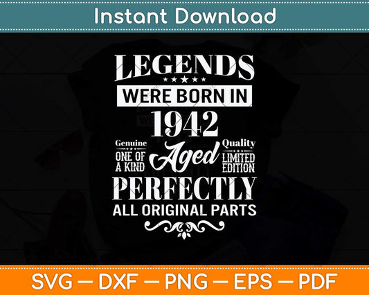 Vintage 1942 Funny 80 Years Old Men And Women 80th Birthday Svg Png Dxf Cutting File