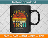 Vintage 1990 Made In 1990 29th Birthday 29 Years Old Svg 