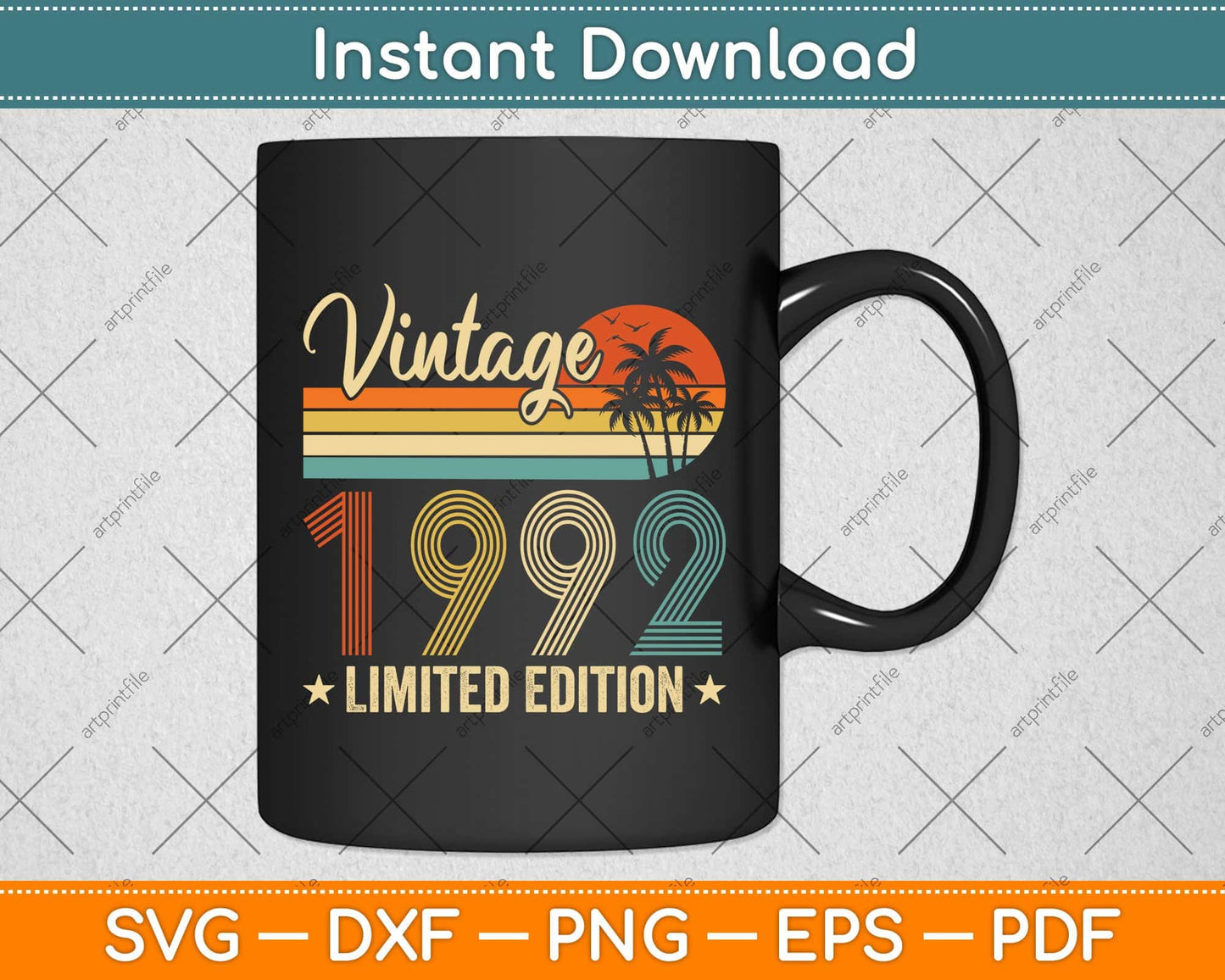 Vintage 1992 30th Birthday Gift 30 Years Old Limited Edition Svg Png Dxf Cutting File
