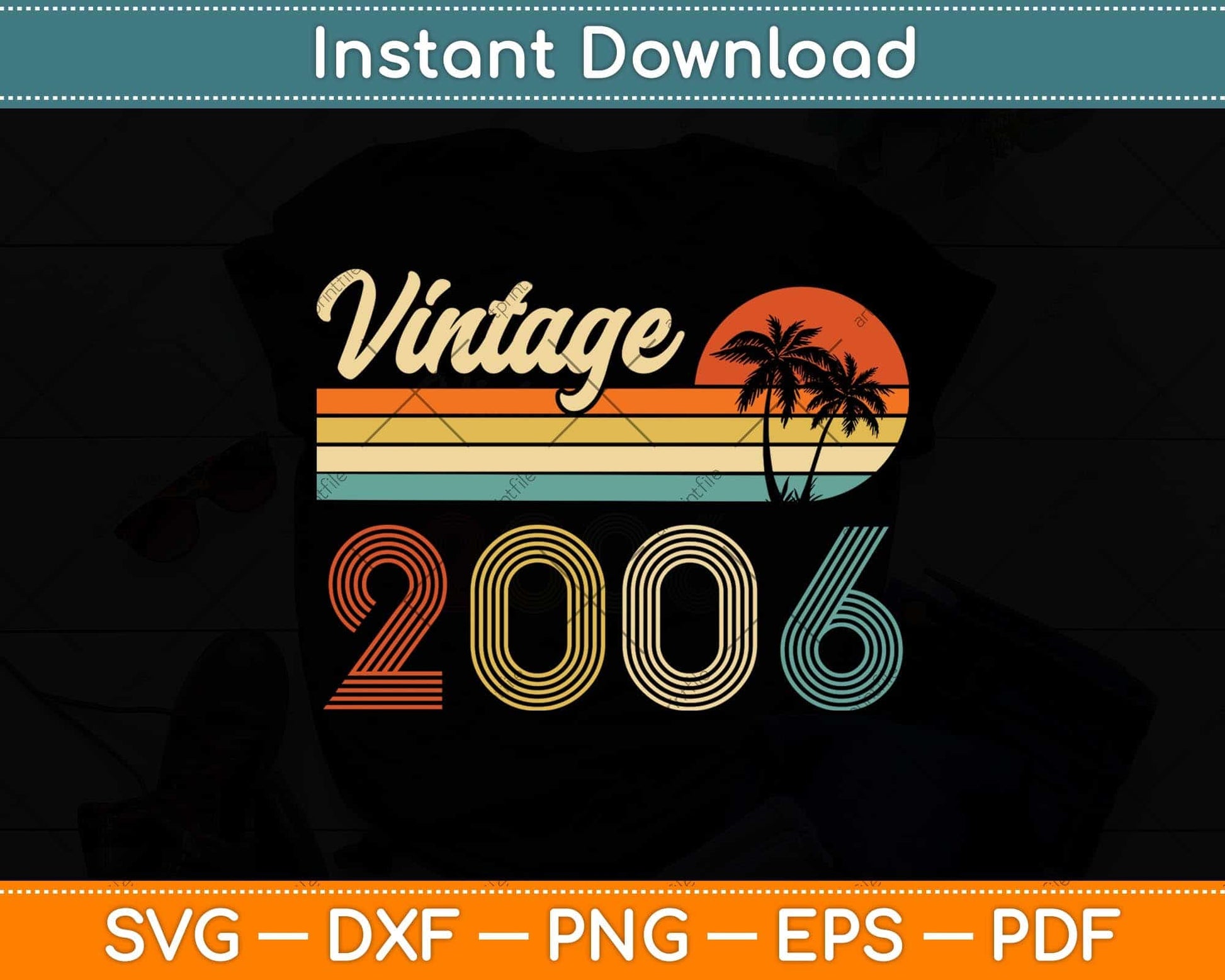 Vintage 2006 Made In 2006 16th Birthday Gift 16 Year Old Svg Png Dxf Cutting File