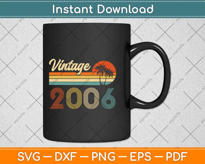 Vintage 2006 Made In 2006 16th Birthday Gift 16 Year Old Svg Png Dxf Cutting File