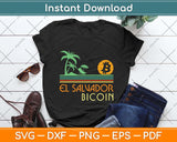 Vintage Beach El Salvador Bitcoin BTC Currency Svg Png Dxf 