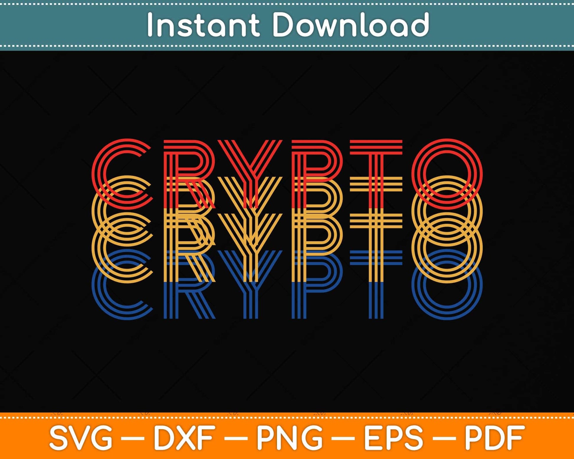 Vintage Cool Crypto Bitcoin Blockchain Retro Svg Png Dxf Digital Cutting File