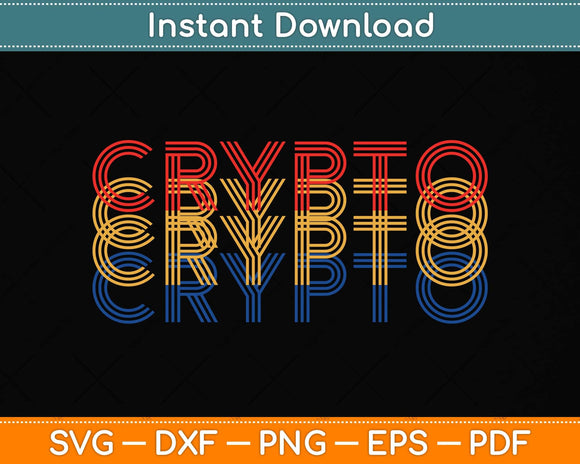 Vintage Cool Crypto Bitcoin Blockchain Retro Svg Png Dxf 