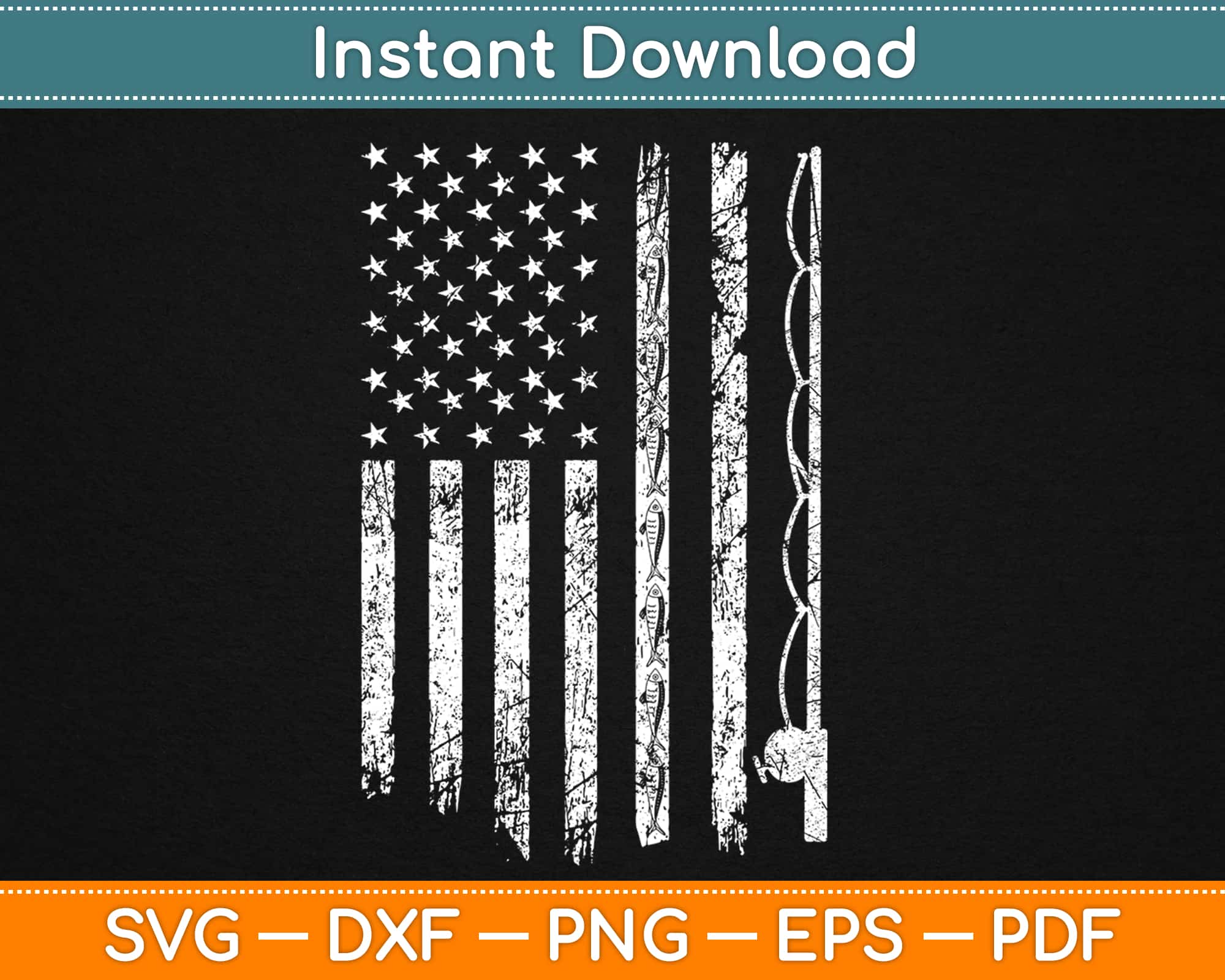 Vintage Fishing Distressed American Flag Svg Cutting Files – artprintfile