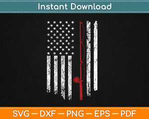 Vintage Fishing Distressed American Flag Svg Png Design 