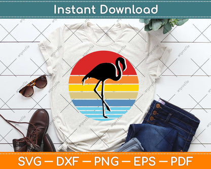 Vintage Flamingo Sunset Pool Party Svg Png Dxf Digital Cutting File