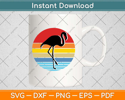 Vintage Flamingo Sunset Pool Party Svg Png Dxf Digital Cutting File