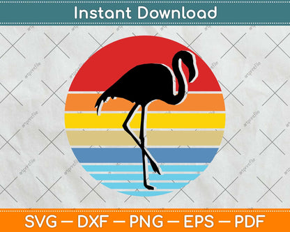 Vintage Flamingo Sunset Pool Party Svg Png Dxf Digital Cutting File