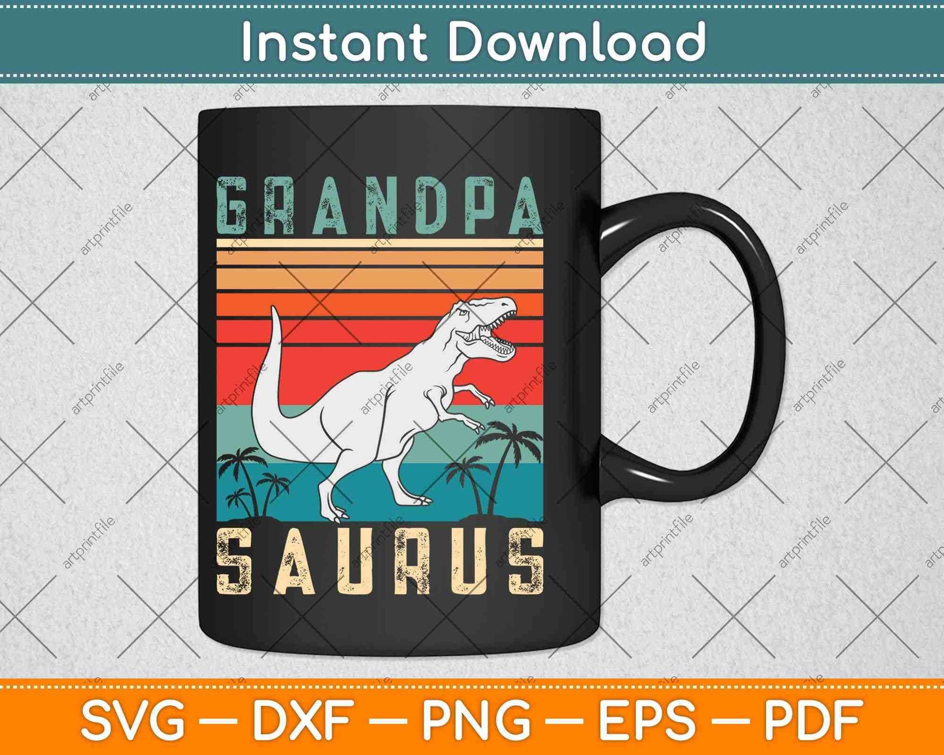 Vintage Grandmasaurus Svg Png Dxf Digital Cutting File