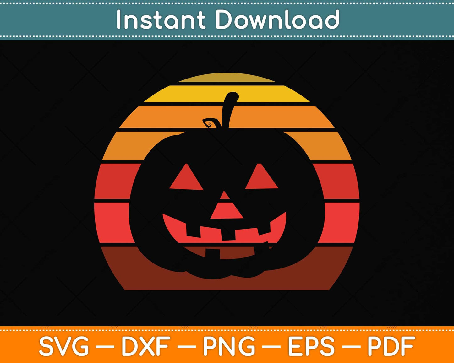 Vintage Halloween Pumpkin Funny Svg Png Dxf Digital Cutting File