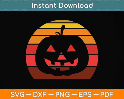 Vintage Halloween Pumpkin Funny Svg Png Dxf Digital Cutting File