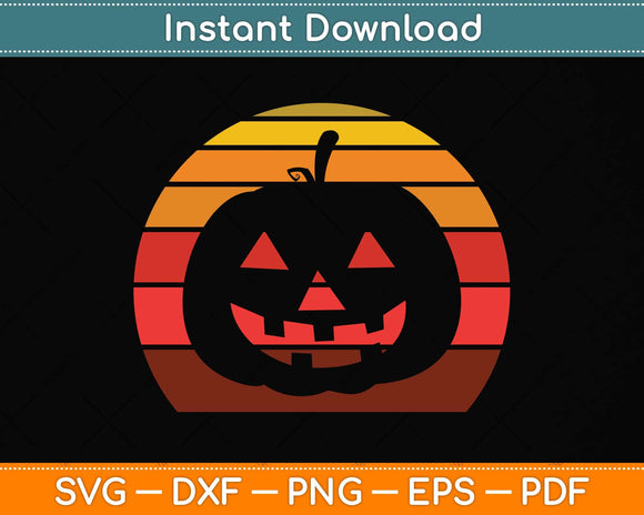 Vintage Halloween Pumpkin Funny Svg Png Dxf Digital Cutting 