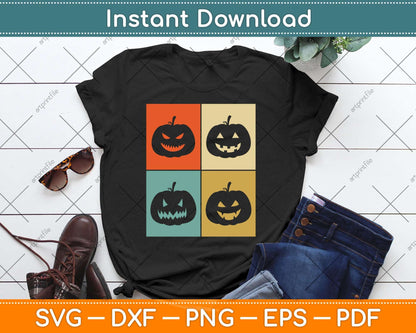 Vintage Halloween Pumpkin Svg Png Dxf Digital Cutting File