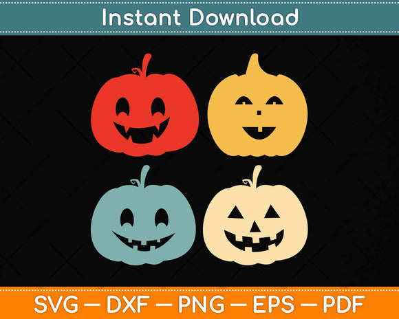 Vintage Halloween Pumpkin Svg Png Dxf Digital Cutting File