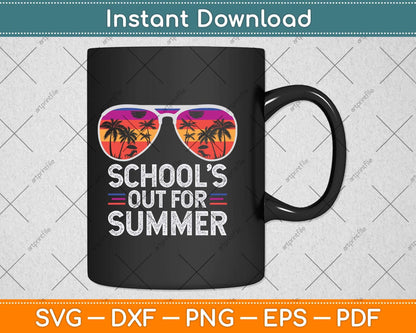 Vintage Last Day Of School Schools Out For Summer Teacher Svg Png Dxf Cutting File