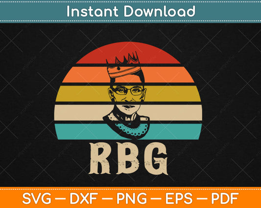 Vintage Notorious RBG Ruth Bader Ginsburg Svg Design Cricut Cutting Files