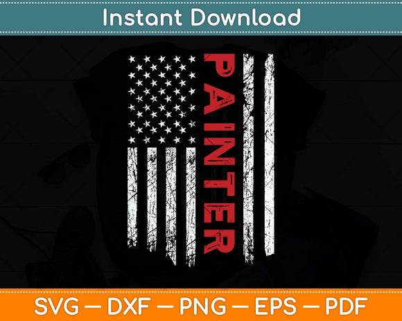 Vintage Painter American Flag Painter Fathers Day Svg Png 