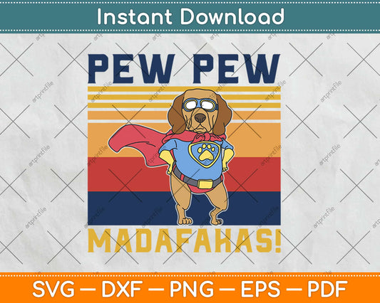 Vintage Pew Madafakas Dog Cute Dog Bulldog Svg Design Cricut Cutting Files