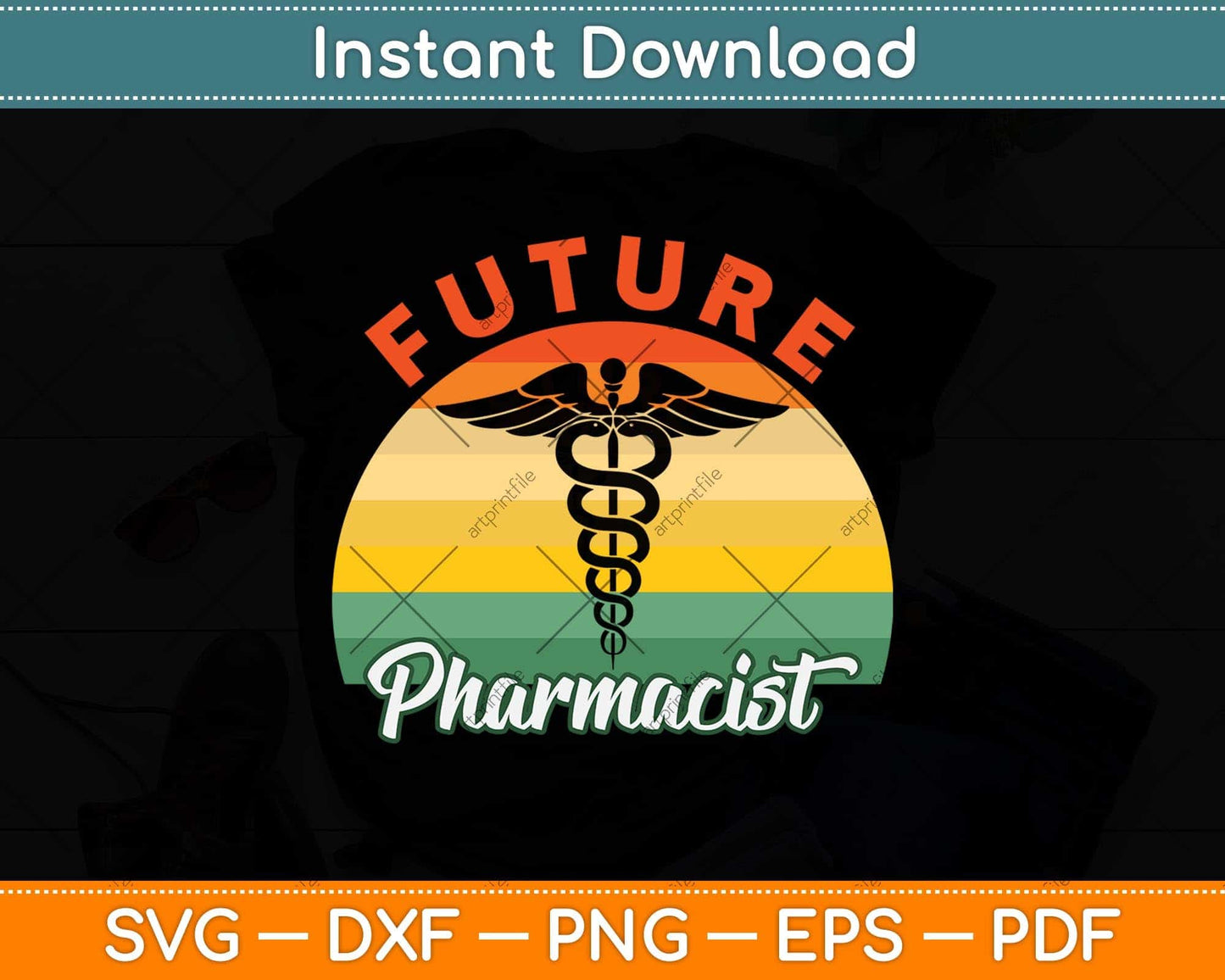 Vintage Retro Future Pharmacist Svg Png Dxf Digital Cutting File