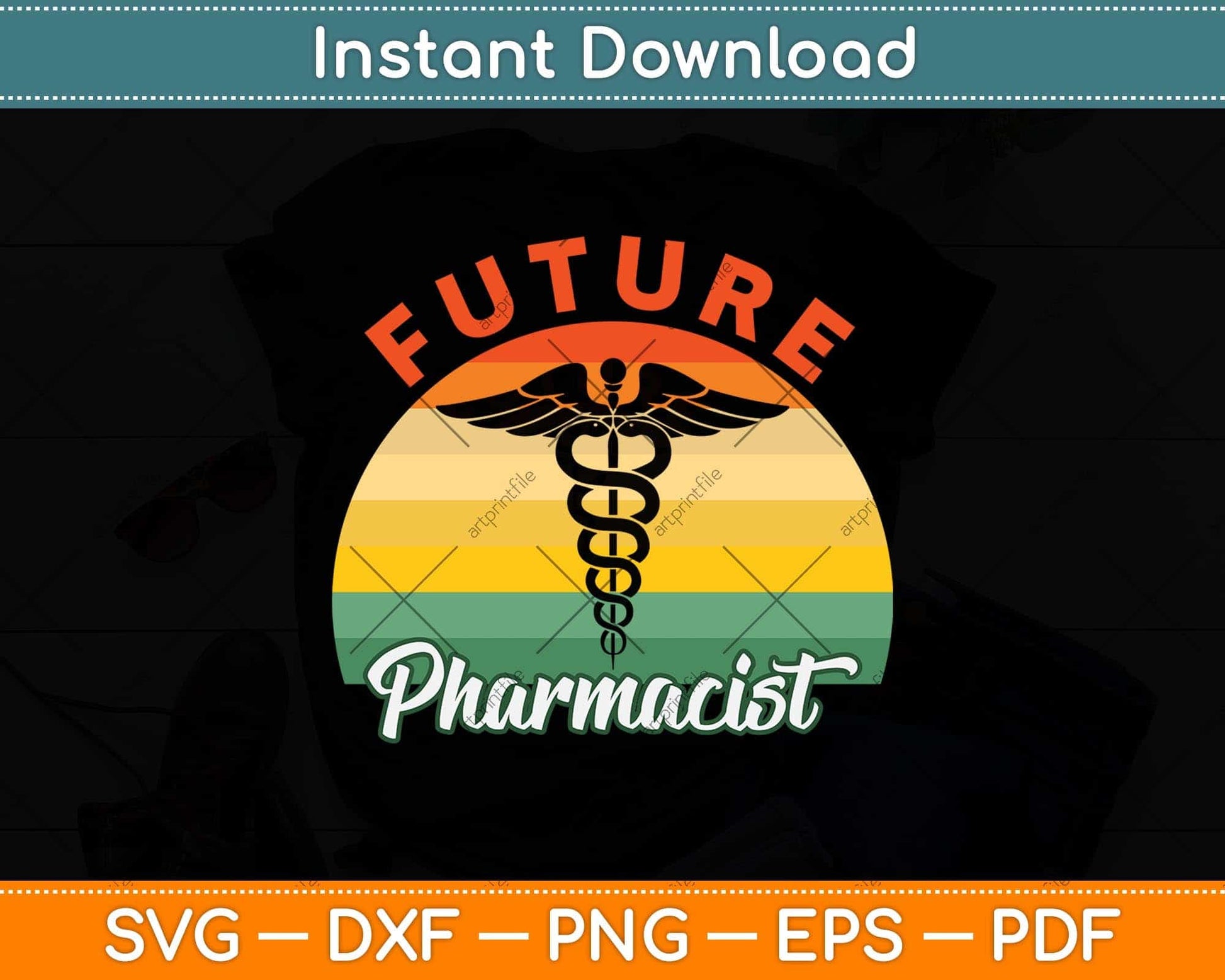 Vintage Retro Future Pharmacist Svg Png Dxf Digital Cutting File