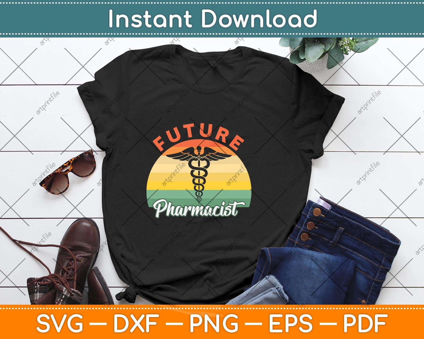 Vintage Retro Future Pharmacist Svg Png Dxf Digital Cutting File