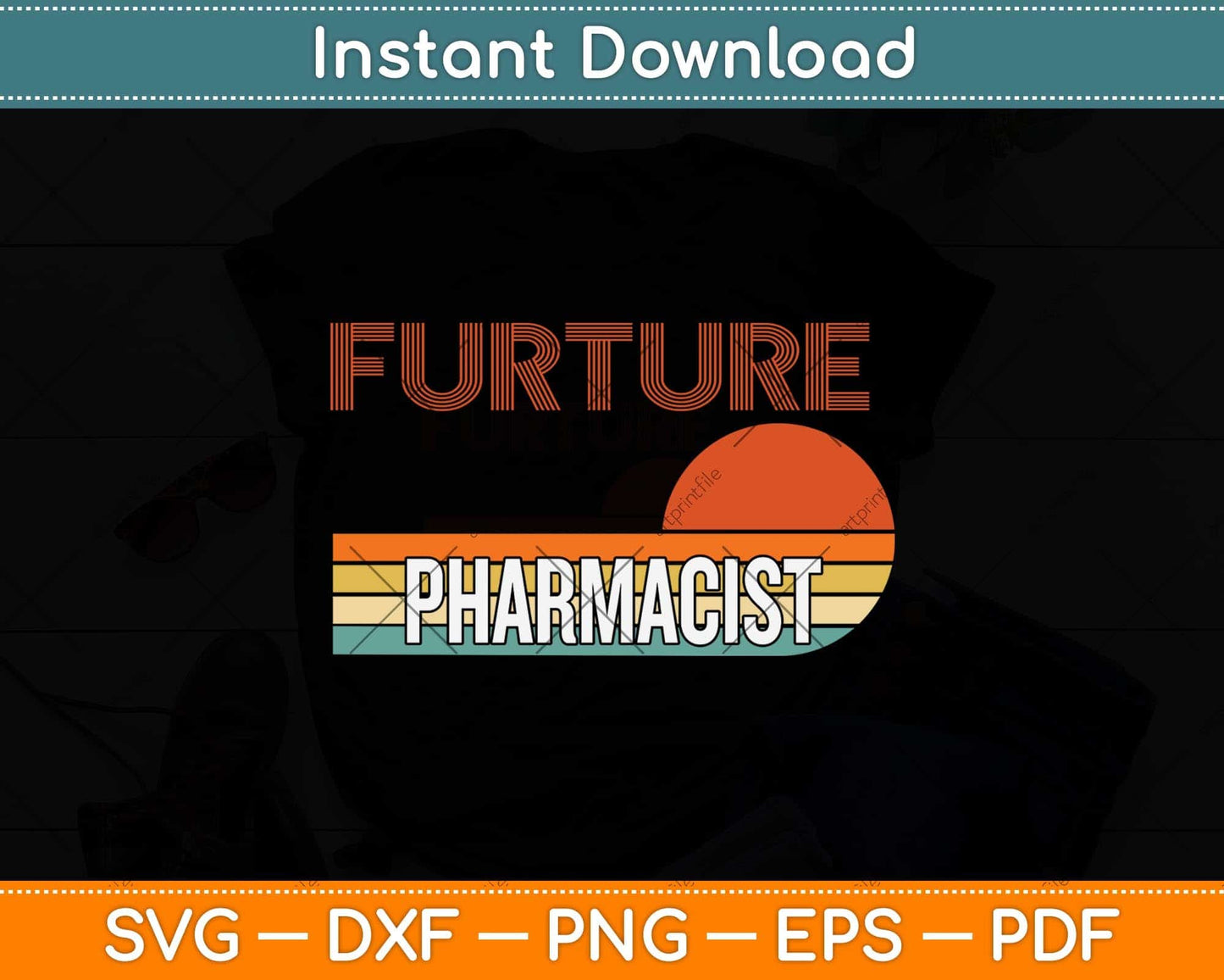 Vintage Retro Future Pharmacist Svg Png Dxf Digital Cutting File
