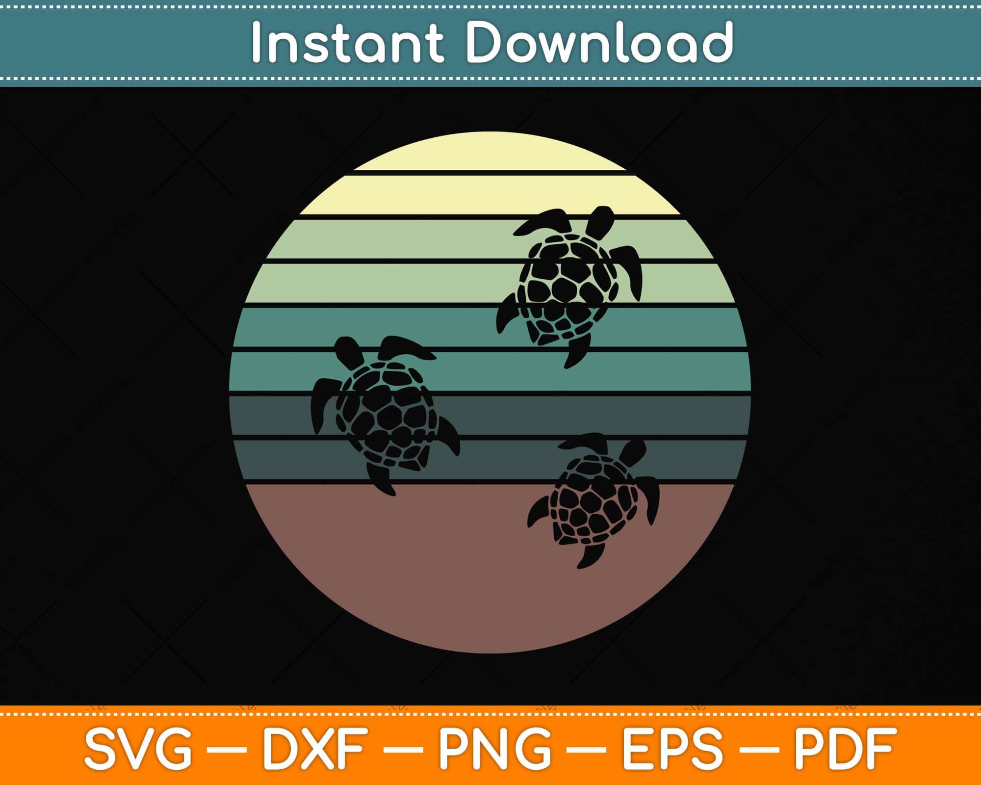Vintage Retro Sea Turtle Svg Cutting File – artprintfile