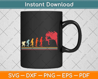 Vintage Rock Climbing Funny Evolution Svg Png Dxf Digital Cutting File
