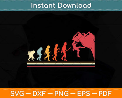 Vintage Rock Climbing Funny Evolution Svg Png Dxf Digital Cutting File