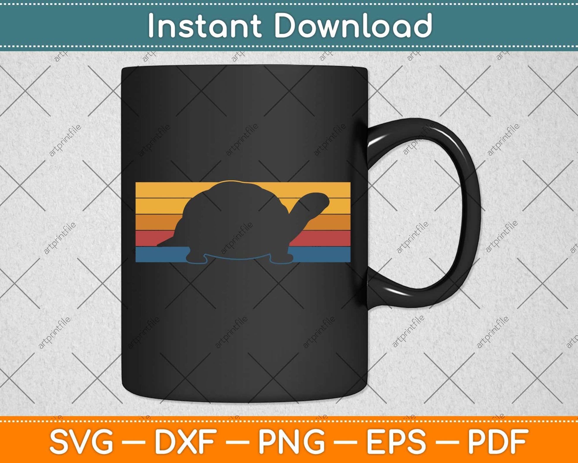 Vintage Tortoise Turtle Svg Png Dxf Digital Cutting File