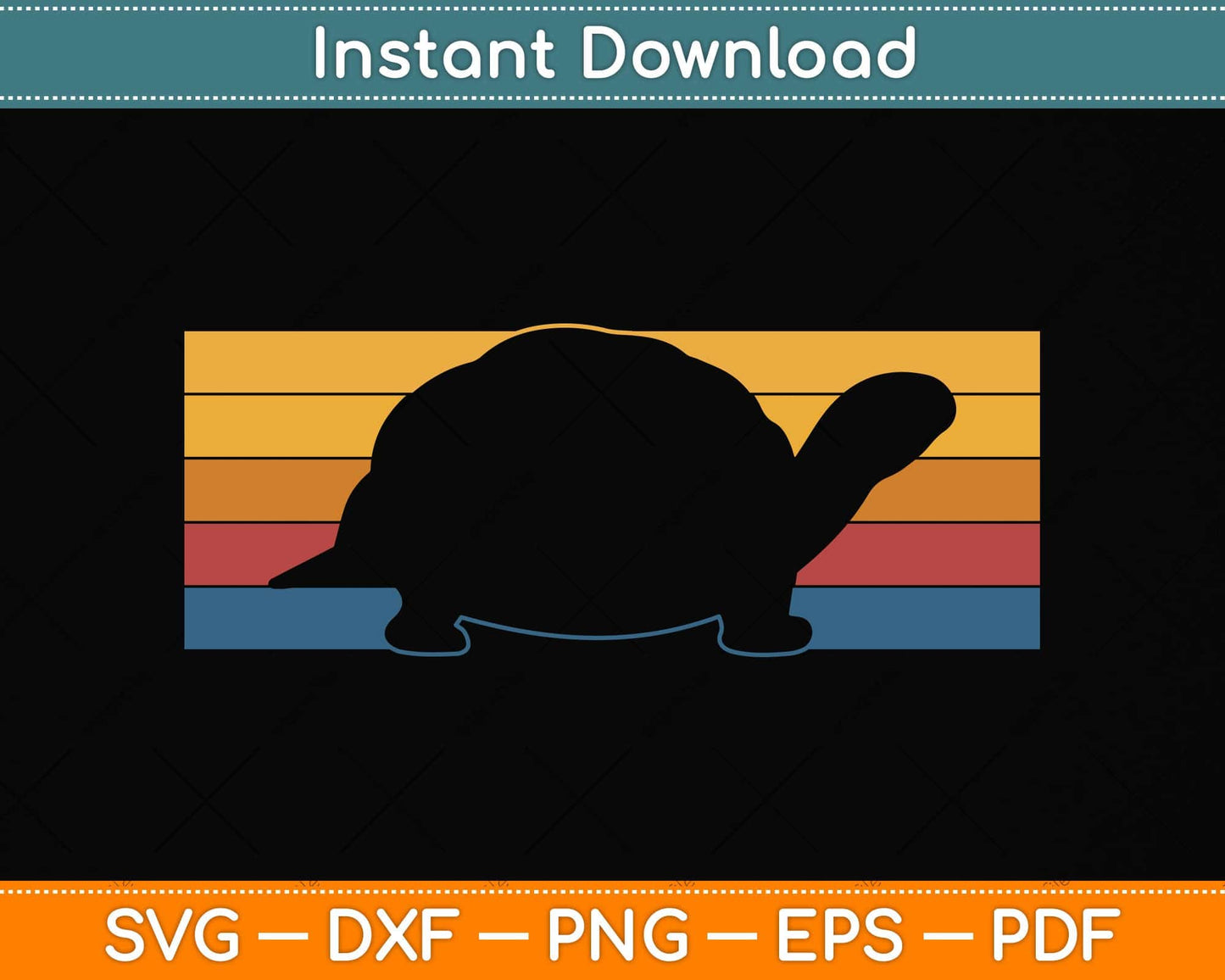 Vintage Tortoise Turtle Svg Png Dxf Digital Cutting File