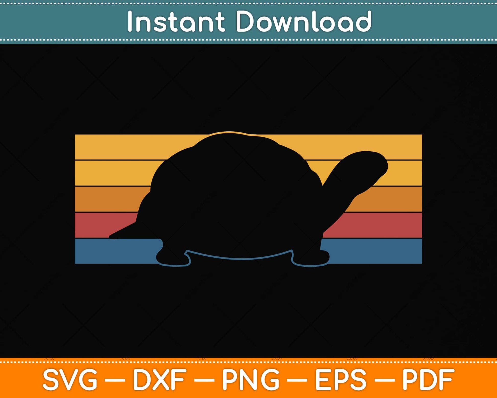 Vintage Tortoise Turtle Svg Png Dxf Digital Cutting File