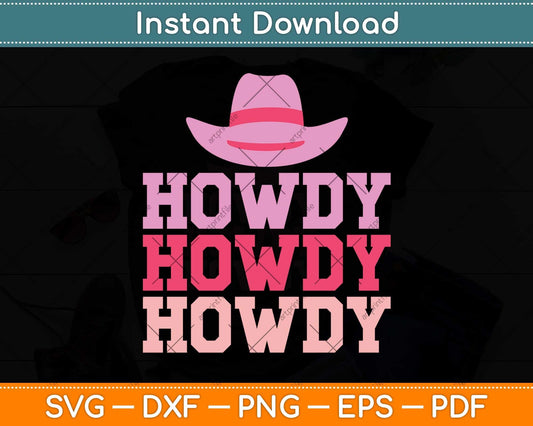 Vintage White Howdy Rodeo Western Country Southern Cowgirl Svg Png Dxf Cutting File