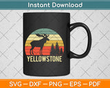 Vintage Yellowstone National Park Moose Retro Travel Svg 