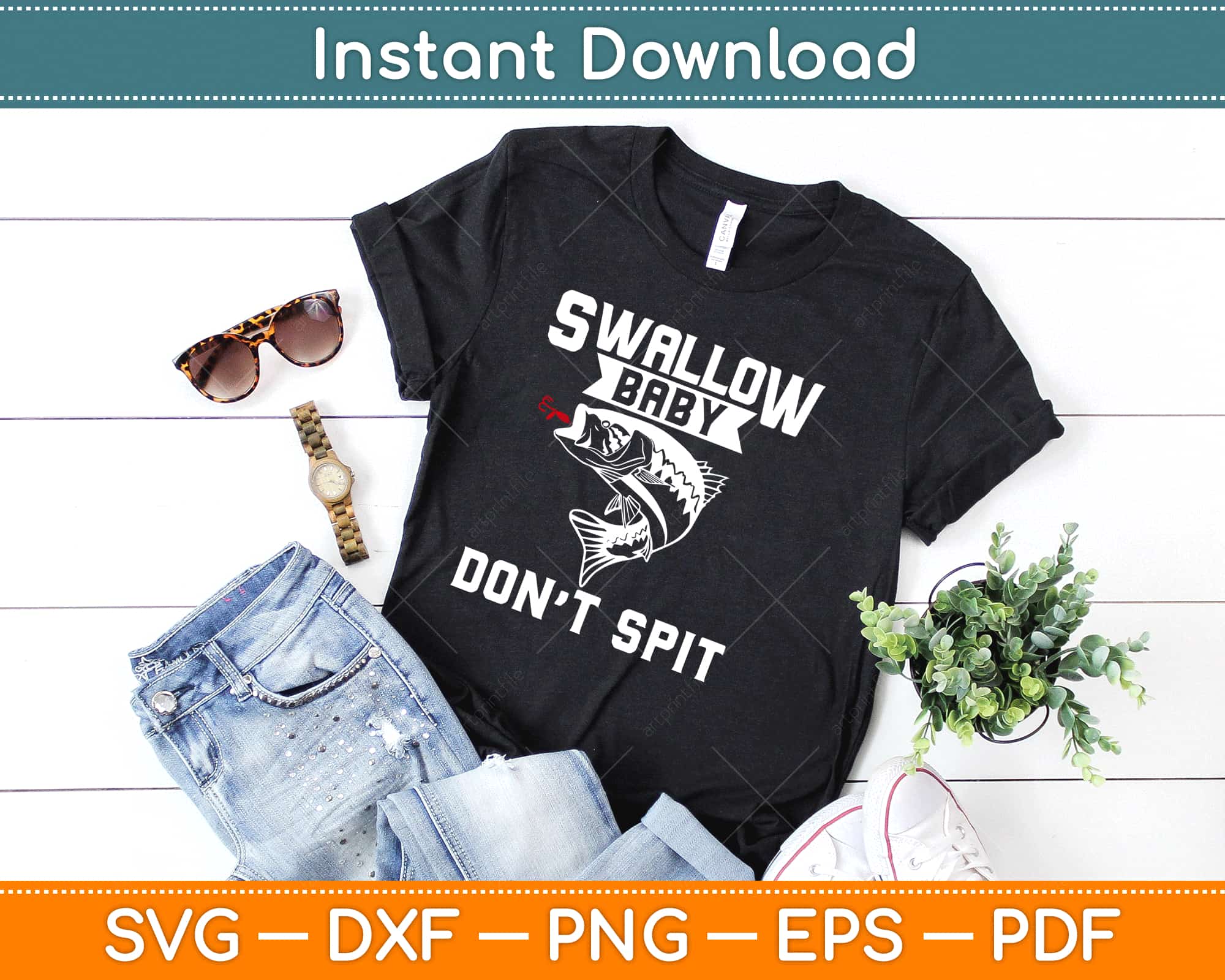 Swallow Baby, Don't Spit - Fishing T-Shirt, Light Blue / 2XL