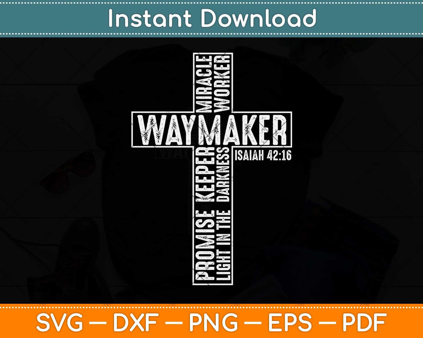 Waymaker Promise Keeper Miracle Worker Christian Svg Png Dxf Digital Cutting File