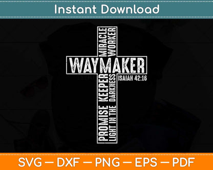 Waymaker Promise Keeper Miracle Worker Christian Svg Png Dxf Digital Cutting File