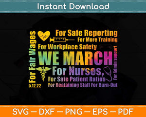 We March for Nurses Million Nurse Svg Png Dxf Digital Cutting File