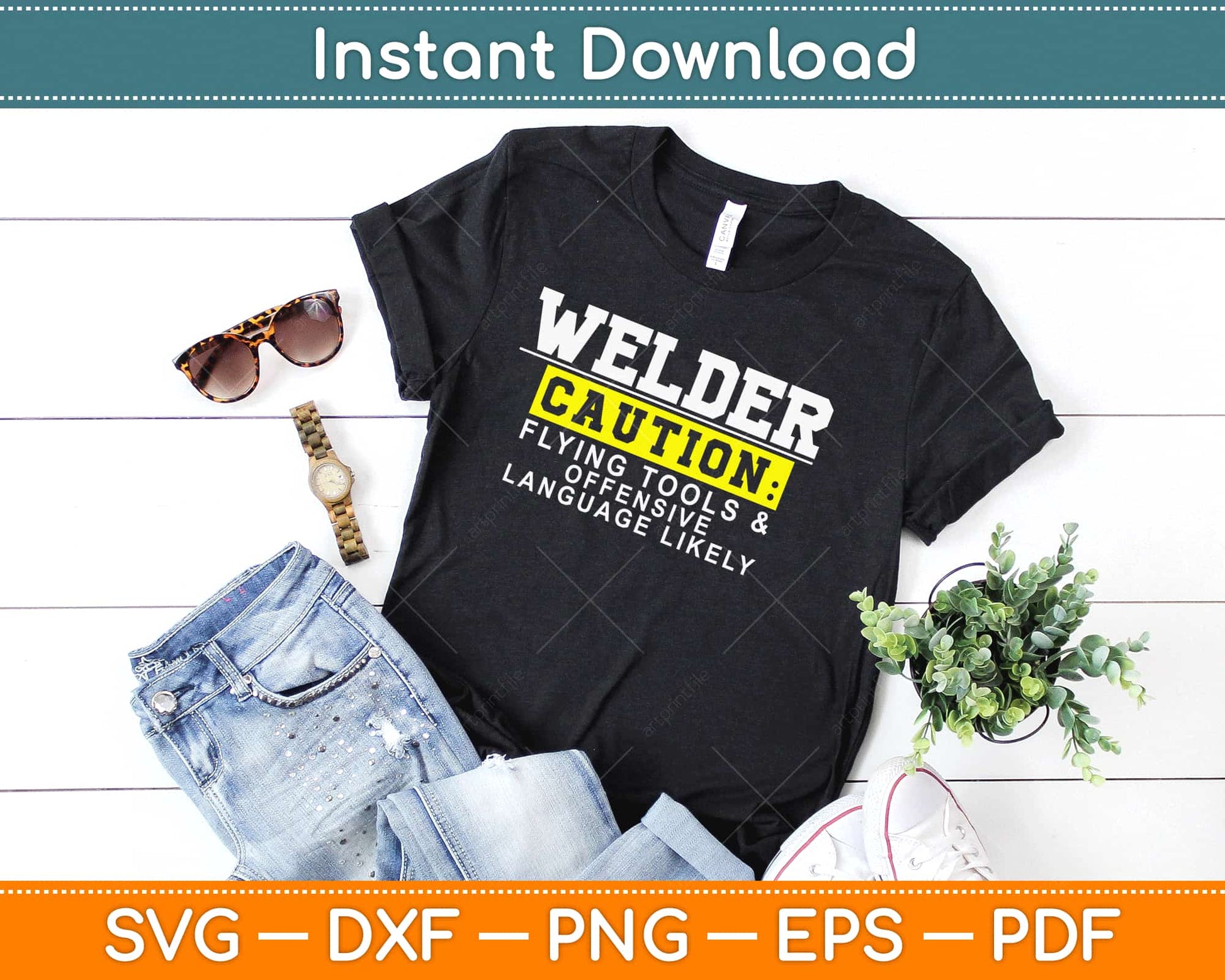 Welder Caution Svg Design Cricut Printable Cutting Files