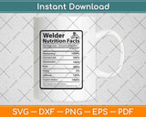 Welder Nutrition Facts Father’s Day Svg Png Dxf Digital 