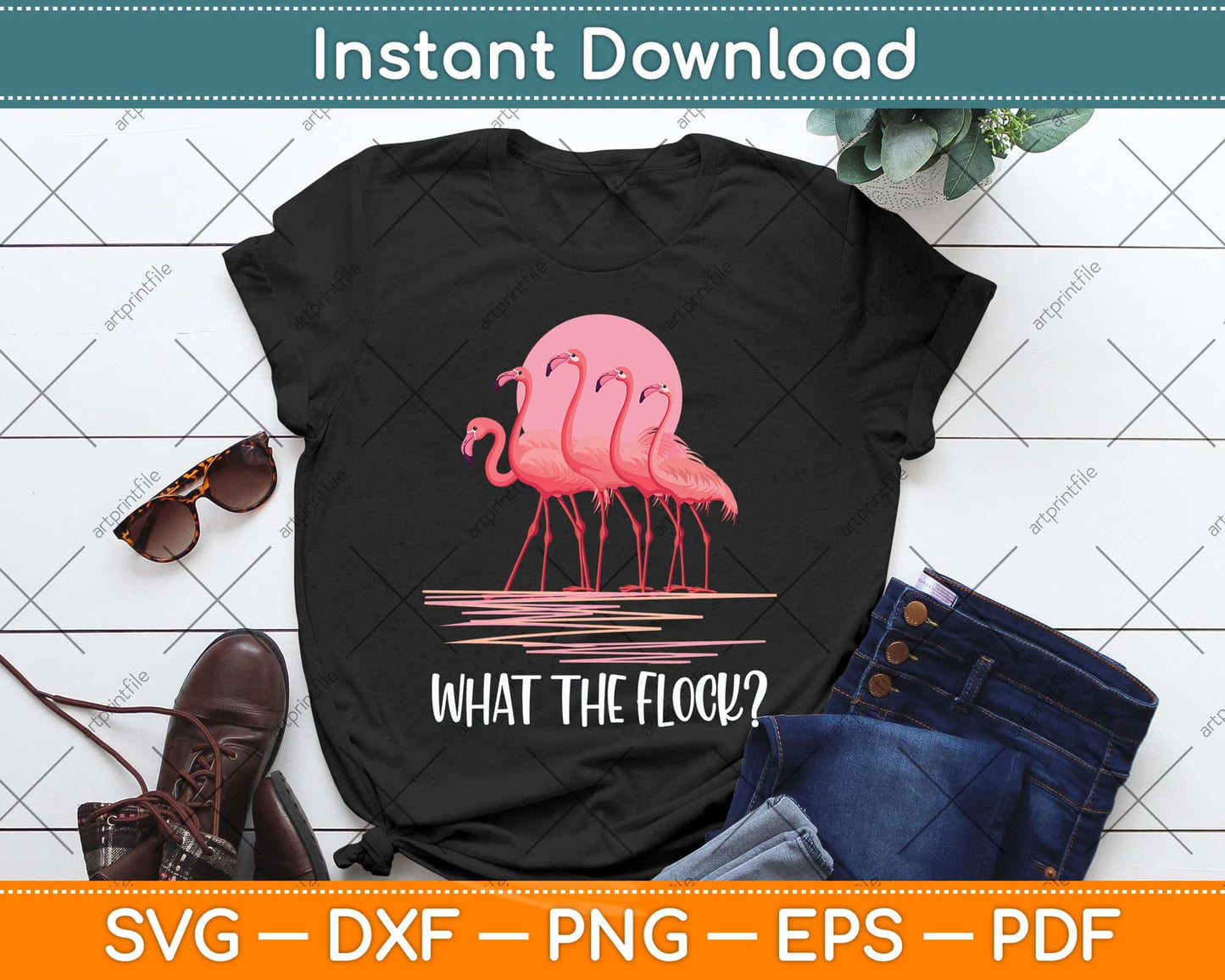 What the Flock Flamingo Lover Svg Png Dxf Digital Cutting File